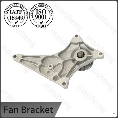 Installed fan bracket with pulley alignment